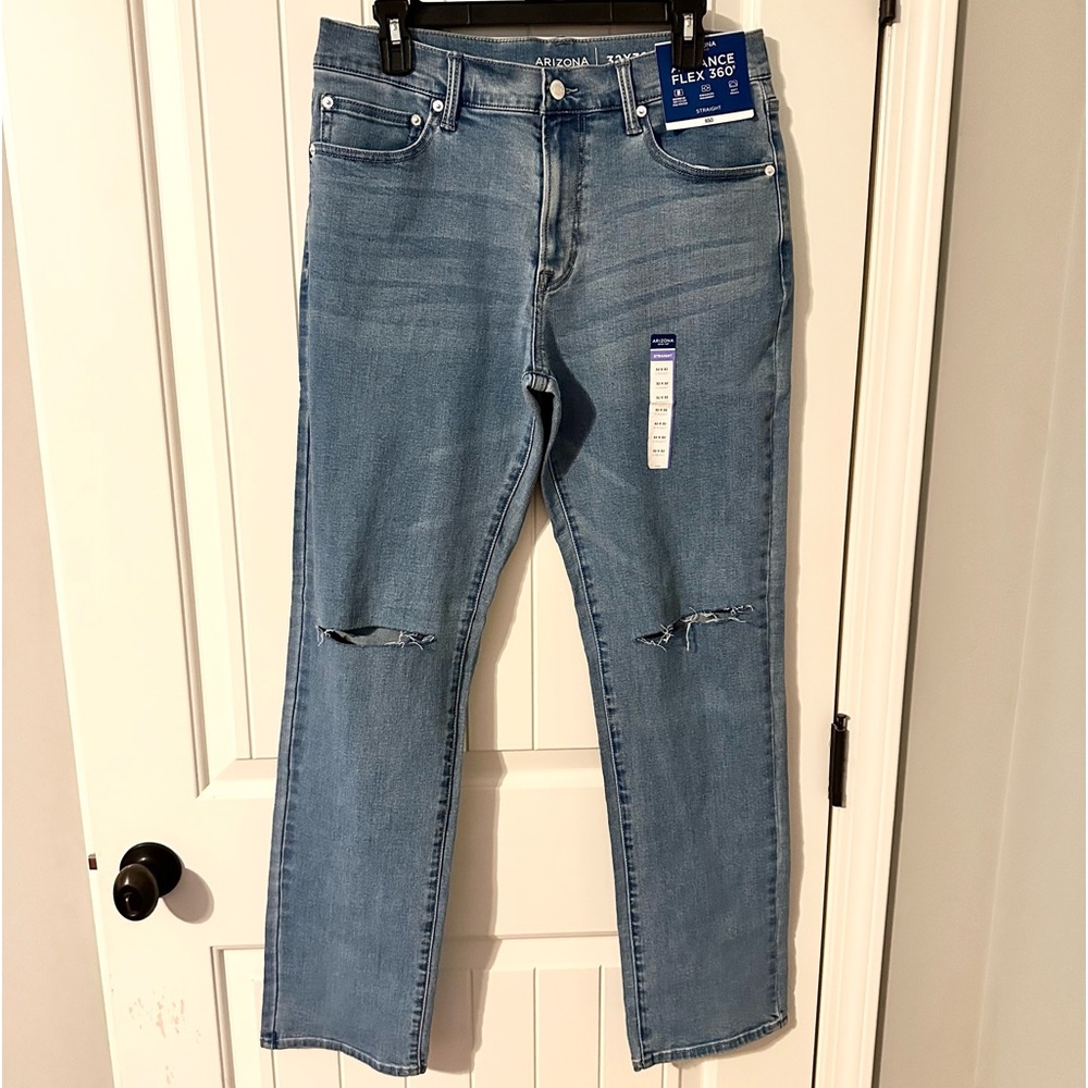 NEW ARIZONA Advanced Flex 360 Men’s Distressed Jeans Size 32 x 32 straight leg